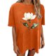 thumbnail image 5 of Camisetas de Manga Corta para las Mujeres Impresión Floral Cuello Redondo Gota Hombro Manga Superior Moda Casual para Verano Camisetas de Manga Corta para las Mujeres, 5 of 7