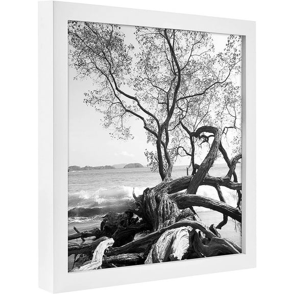 Art Shadow-Box 1-3 8in depth White Wood 6x6 frame - 6x6