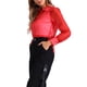 thumbnail image 4 of CAMISA DE MANGA LARGA TRANSPARENTE CON CUELLO PUNTA Y BOTONES PARA MUJER INSPIRAR CHIC L ROJO, 4 of 6