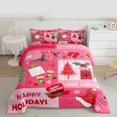 thumbnail image 3 of Manfei Cartoon Santa Claus Queen Comforter Set for Kids, Christmas Tree Socks Hats Bedding Sets, Happy Holiday Reversible Bedding Comforter Set, Luxury Bedroom Decor, 3-Piece, 3 of 9