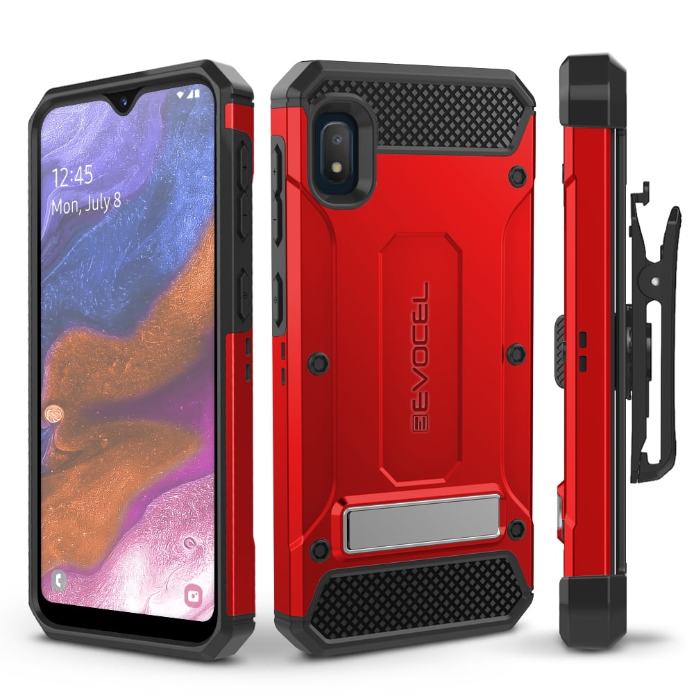 Galaxy A10E Case, Evocel [Glass Screen Protector] [Belt Clip Holster
