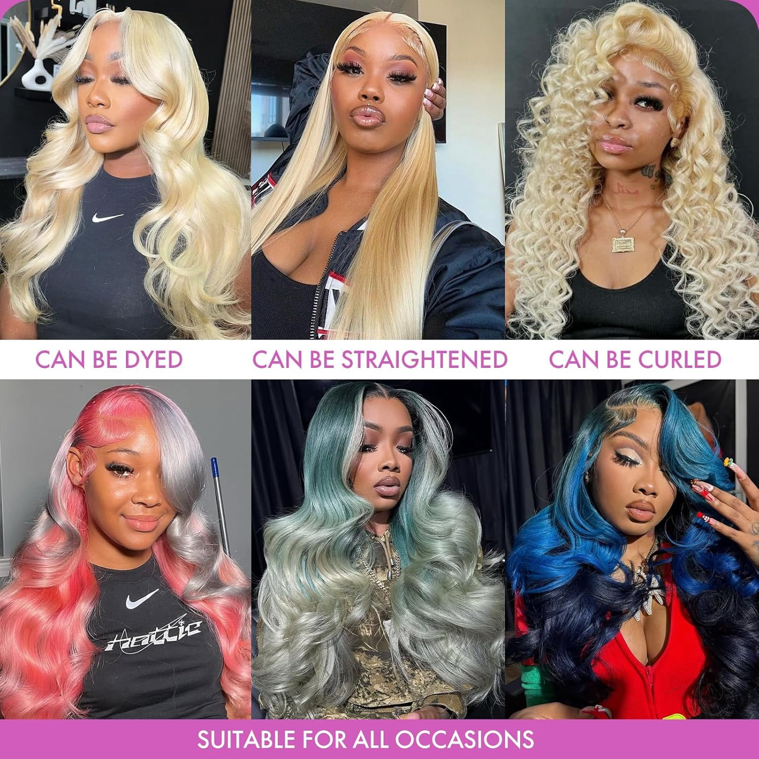 22" 613 Lace Front Wig Human Hair, Body Wave 13x4 Blonde Lace Front Wigs