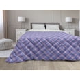 thumbnail image 1 of Violet Down Alternative Comforter, Scottish Associated Monochromatic Geometric Violescent Tartan Pattern, Microfiber Quilt for All Season, 5 Sizes, Pale Purple and Lavender, by Ambesonne, 1 of 3