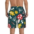thumbnail image 3 of Disketp Men'S Swim Trunks Hawaiian Breathable Surf Beach Swimsuits Mesh Lining Beach Shorts With Pockets-Cartoon Leaf Mushroom Red, 3 of 9