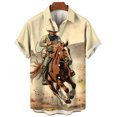 thumbnail image 3 of Camisa retro de vaquero occidental con estampado 3D para hombre, manga corta, solapa, botones clásicos, moda urbana, ropa de verano, extra grande, 3 of 5