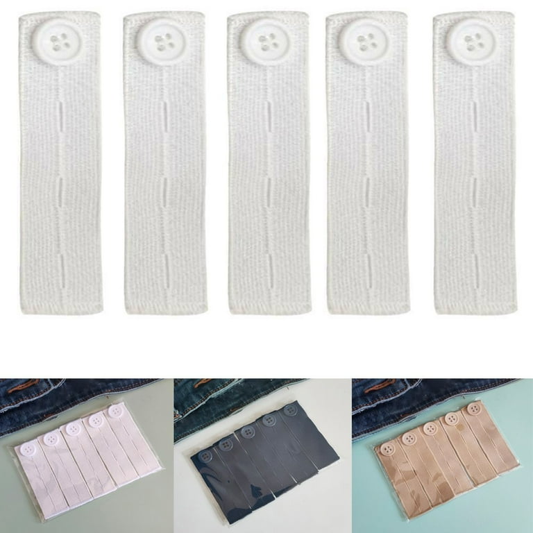 5 Pack Cotton Pants Waist Extenders and 5 Pack Elastic Waist Extenders Set,  Adjustable Waistband Expanders for Men and Women Jeans Pants Button