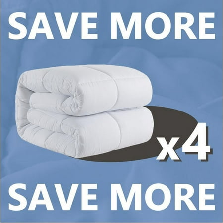Downcool King Size Hotel Comforter White All Season Down Alternative Duvet Insert 4 Piece Value Pack 102x90in