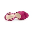 thumbnail image 4 of BLISSFUL STEP Women's Fashion Platform Strap Slingback Chunky Heel Open Toe Sandals HotPink 7, 4 of 7
