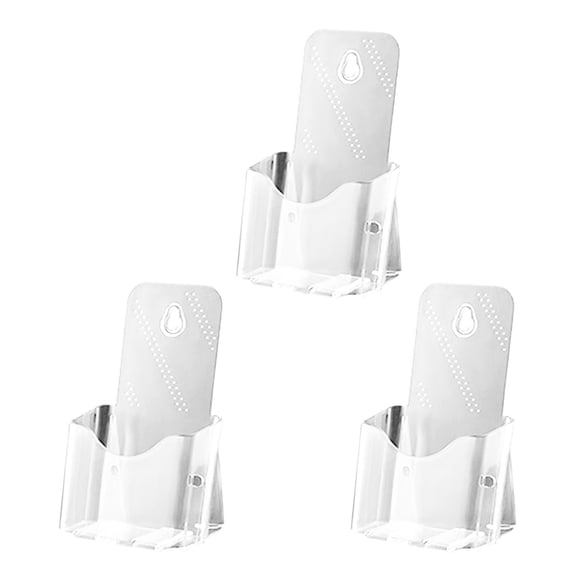 3-Pack Acrylic Brochure Holders for Countertop, Tabletop Display Stand for Pamphlets Menus Magazines Literature, Flyers, Cards, Multi-Use Organizer with Slant Back Design, Clear
