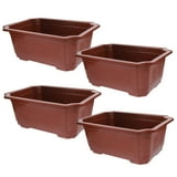 Pretyzoom Flower Planting Container Rectangular 4Pcs 11.0X7.5X4.1In ...