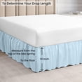 thumbnail image 5 of CCNY Bed Skirt Dust Ruffled Style Bedskirt Full Adjustable Elastic 16" Inch Drop Length Microfiber Made Light Blue Bedskirts, 5 of 6