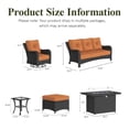 thumbnail image 7 of LayinSun 10 Piece Wicker Outdoor Furniture Set with 6-inch Comfy Cushions, High Back Patio Furniture Set with Swivel Rocking Chairs and Fire Pit Table, 7 of 7