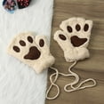 thumbnail image 5 of BJUTIR Cat'S Claw Gloves Plush Half-Finger Bear'S Paw Fingerless Gloves Cute Women'S Thick Halter Gloves Cartoon Warm Gloves Winter Accessories, 5 of 5