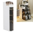 thumbnail image 3 of Narrow Storage Cabinet, PP PC Slim Storage Cart with 4 Wheels for Toilet Paper Kitchen Laundry Bathroom, Tall Narrow Container Transparent Drawer, Space Saving, 3 of 7