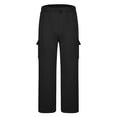 thumbnail image 3 of WREESH Men's Cargo Pants Sweatpants Heavy Solid Color Straight Wide Leg Pants Casual Sports Pants Black, 3 of 6