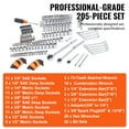 thumbnail image 3 of KFFKFF Mechanic's Equipment Collection, 1/4" 3/8" 1/2" Drive Deep and Regular Sockets, 205 Piece SAE and Metric Mechanic's Tool Assortment with Bits, Combined Wrench, Hex Wrenches, Additional Items, 3 of 9