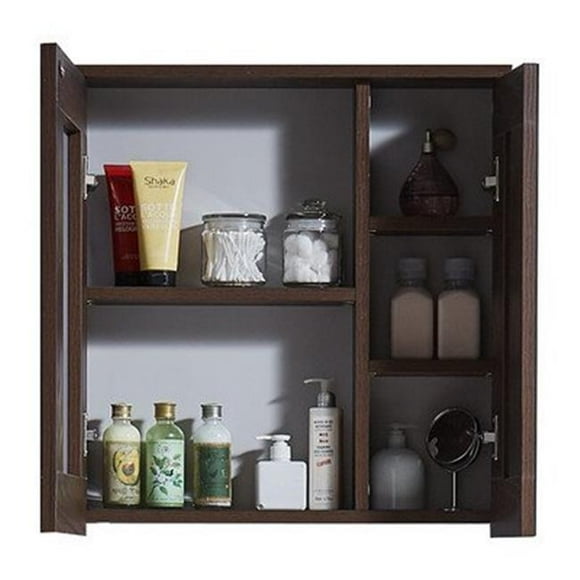 Medicine Cabinet In Brown Elm Wood Texture