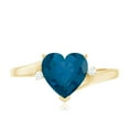 thumbnail image 4 of Rosec Jewels London Blue Topaz Heart Engagement Ring with Diamond - 8 mm - December Birthstone - AAA Grade - With Jewelry Box, 14K Yellow Gold, US 5.00, 4 of 9