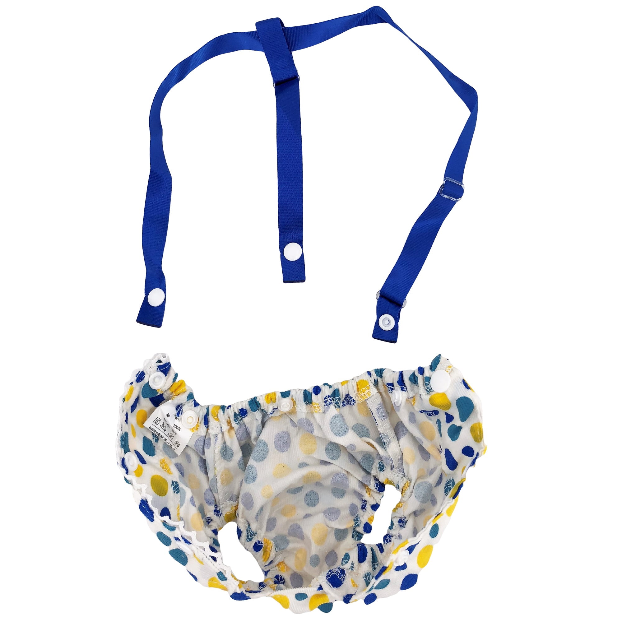 Pack of 2 Female Dog Diapers With Suspenders Reusable Washable for Small Pet