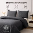 thumbnail image 7 of Beartech Quilt Set Queen Size Black Bedspread Coverlet Microfiber Bedding Lightweight Reversible Set, 7 of 7