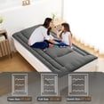 thumbnail image 5 of Twin Size Foldable Floor Mattress, Japanese-Style Roll-Up Foam Sleeping Mat, Space-Saving Tatami Floor Bed for Living Room or Bedroom, Dark Gray, 5 of 8