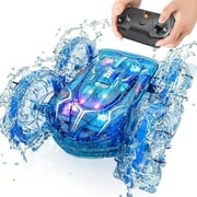 Absoke Amphibious RC Cars for Boys Age 5-7 8-12 - Remote Control Monster Truck with LED Lights - 2.4GHz RC Trucks