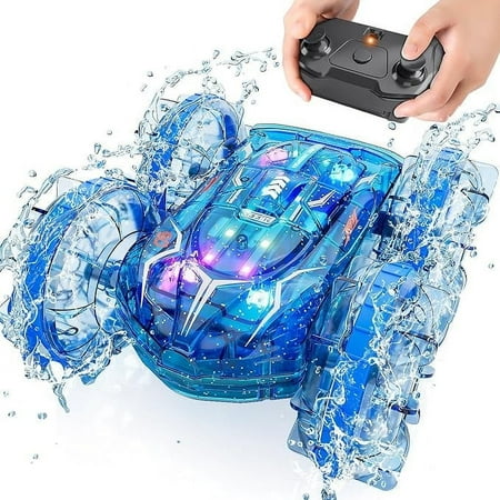 Absoke Amphibious RC Cars for Boys Age 5-7 8-12 - Remote Control Monster Truck with LED Lights - 2.4GHz RC Trucks