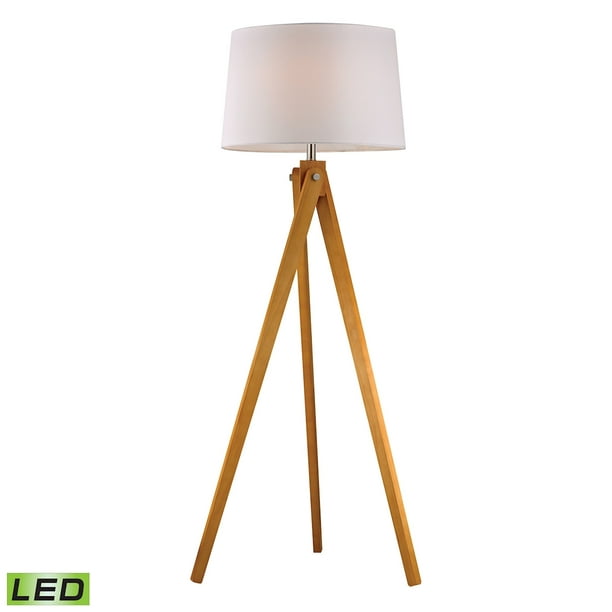 63 White And Brown Unique Wooden Tripod Freestanding Led Floor Lamp Com 63 White And Brown Unique Wooden, Used Wood Floor Lamps