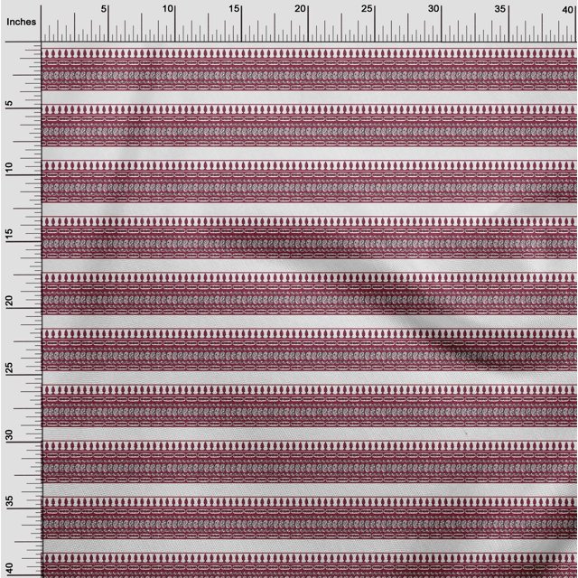 oneOone Viscose Chiffon Red Fabric Ethnic Block Craft Projects Decor Fabric Printed By The Yard 42 Inch Wide