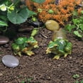thumbnail image 2 of uds estatua de rana Mini escultura de Animal de resina de rana decoración interior al aire libre para jardín Patio patio micro paisaje adornos de jardín de hadas 6,5*5,5*3,8 cm, 2 of 4