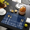 thumbnail image 3 of Rustic Botanical Placemats Set of 12, Japanese Herb on Navy Blue Simple Art Placemats for Dining Table, Place Mats for Kitchen Tabletop, Waterproof Wipeable Dining Table Mats Set, 3 of 9