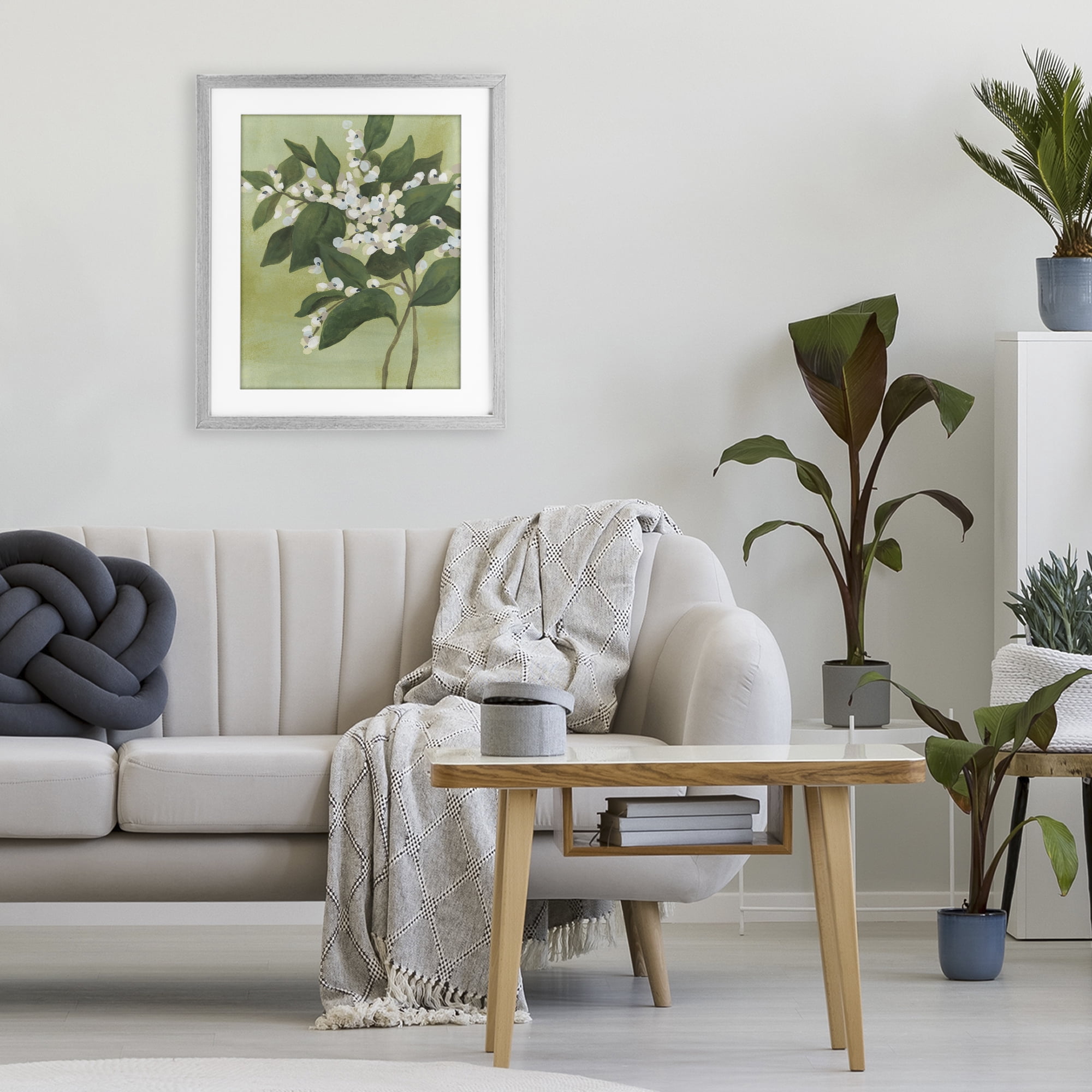 Stupell Industries Verdant Branch Bloom Gray Framed Print Under Glass, design by June Erica Vess