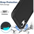 thumbnail image 3 of for iPhone XR Case: Dual Layer Protective Heavy Duty Cell Phone Case Shockproof Rugged Bumper Tough with Screen Protector - 16ft Military Grade Drop Tested for Appple iPhone XR (6.1 inch), Black, 3 of 8