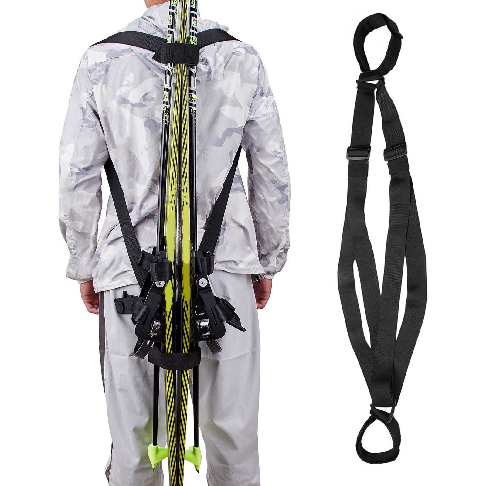 Ski and Pole Carrier Strap, Backpack Carrier to Protect Skis from