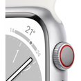 thumbnail image 3 of Open Box - Apple Watch Series 8 (GPS + Cellular) 41mm Silver Aluminum Case with White Sport Band - Small/Medium, 3 of 3