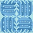 thumbnail image 1 of Ahgly Company Machine Washable Indoor Square Transitional Neon Blue Area Rugs, 7' Square, 1 of 7