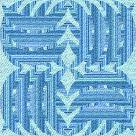 Ahgly Company Indoor Square Patterned Neon Blue Area Rugs, 6' Square