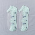 thumbnail image 4 of 5 Pairs Cotton Women's Floral Embroidered Sheer Socks Breathable Glass Yarn Ankle Socks with Sole, 4 of 4