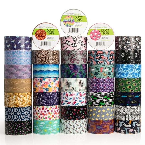Simply Genius (36 Pack) Patterned Colored Duct Tape Variety Pack Rolls
