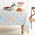 thumbnail image 6 of Easter Tablecloth Easter Table Cloth Spring Plaid Bunny Tablecloths Stain-Resistant Wrinkle Free Polyester Fabric Table Cover for Easter Decoration 60x84 Inch, 6 of 6