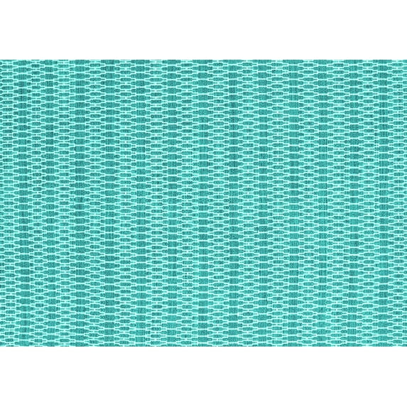 Ahgly Company Machine Washable Indoor Rectangle Abstract Turquoise Blue Contemporary Area Rugs, 2' x 4'