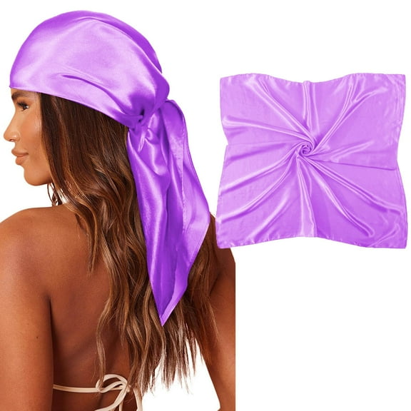 TYGHBN Large Square Satin Head Scarf Silk Hair Scarf Square Hair Bandanas Large Scarf Sleeping Head Wraps for Women Hat for Men French Wool Hat 70s Hats Men Men Hat for Girls 6 to 10 Dressy Hats for