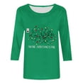 thumbnail image 5 of Elvqul Womens Tops Cozy 3/4 Sleeve Shirts Christmas Plus Size Printed Holiday Tops for Women Crew Neck, 5 of 5