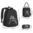 thumbnail image 2 of Easygdp Black And White Shark Mochila para Niños y Niñas con Set de Caja de Almuerzo y Estuche para Lápices 3 en 1, Mochila Escolar Estampada para Adolescentes, 2 of 7