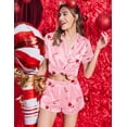 thumbnail image 4 of Ekouaer Womens Silky Satin Pajamas Short Sleeve Sleepwear Soft Button Down Loungewear 2 Piece PJS Shorts Set, 4 of 6
