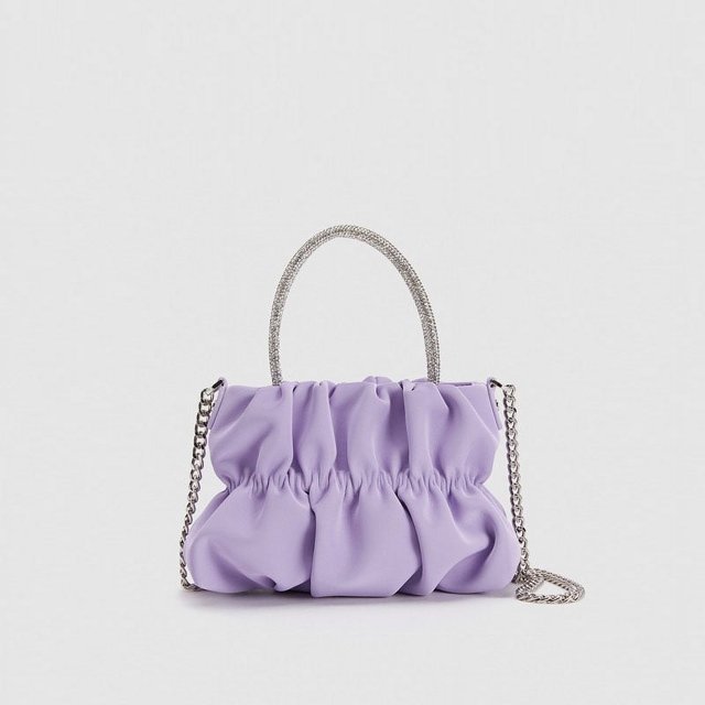 Bolso de hombro con diamantes de imitación para mujer, bolso cruzado con cadena de nubes plisado para fiesta de verano