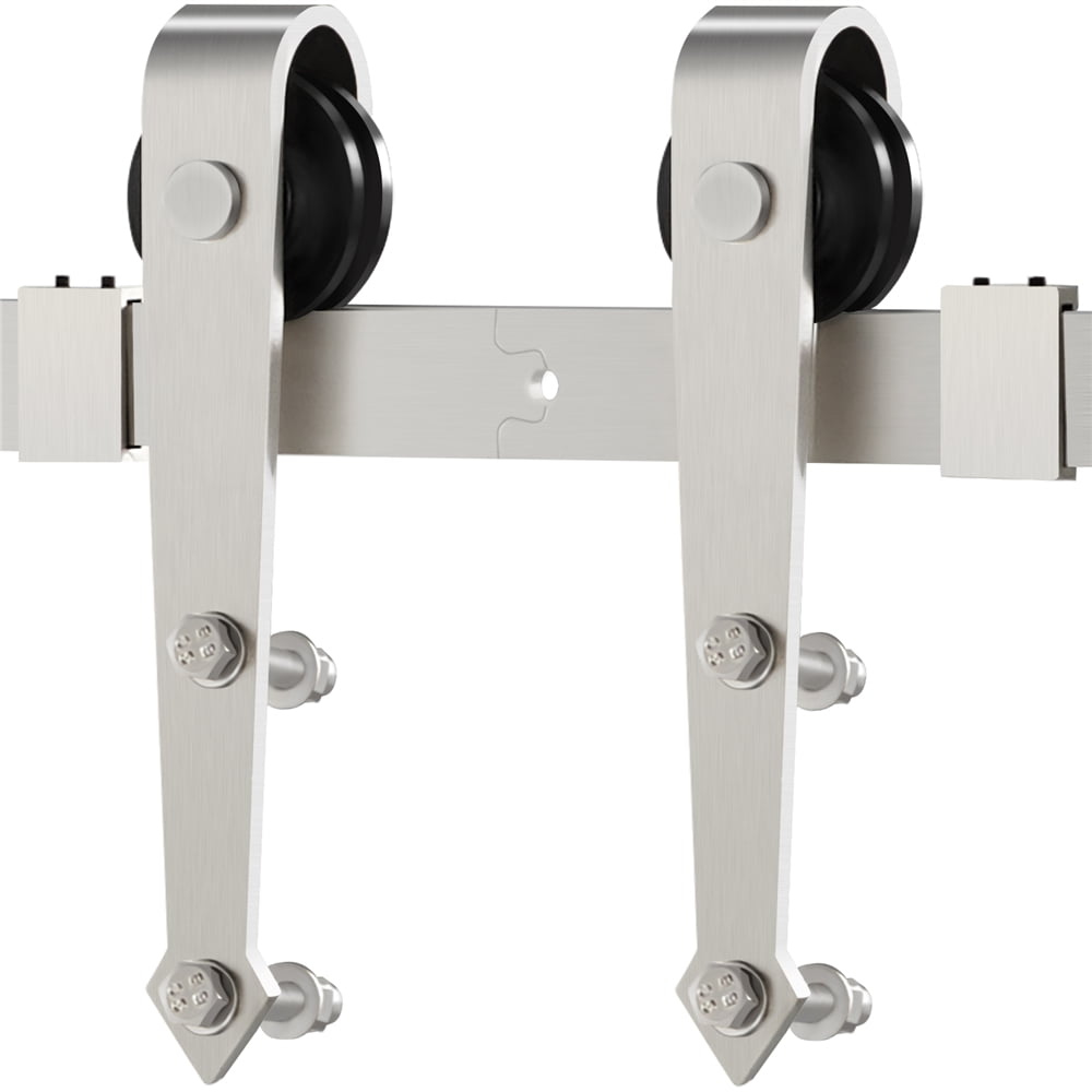 Yaheetech 6.6ft Brushed Nickel Sliding Barn Door Hardware Track Kit for
