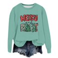 thumbnail image 1 of WEAIXIMIUNG Sweat à Demi-Zip pour Femmes TTG Manches Longues Col Rond Imprimé de Noël Chandail à Capuchon Léger, 1 of 5
