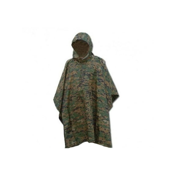 MIL-TEC Ripstop Wet Weather Poncho, Digital Woodland Camo, One Size,
