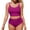 Pink, variant on Womens Bikini Sets Built in Bra Adjustable Spaghetti Swinsuits High Waisted Ruffled Two Piece Swimsuits with Side Pockets